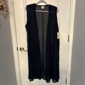 LulaRoe Navy Blue Joy Vest XL